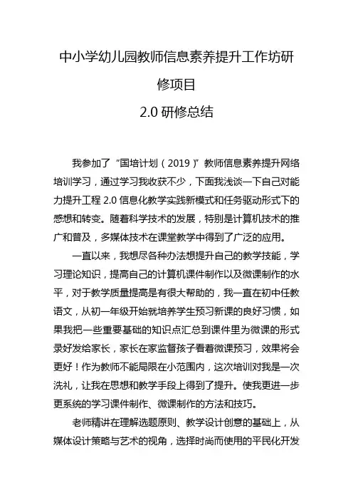 中小学幼儿园教师信息素养提升培训-2.0研修总结 (6)