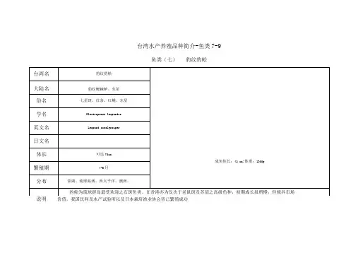 台湾水产养殖品种简介鱼类79(精)