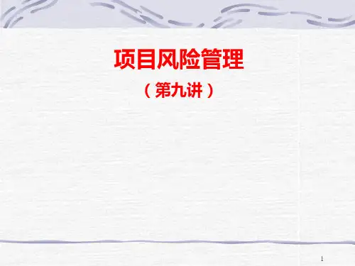 第九讲 项目风险管理PPT课件