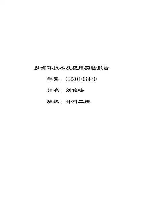 多媒体技术及应用实验报告