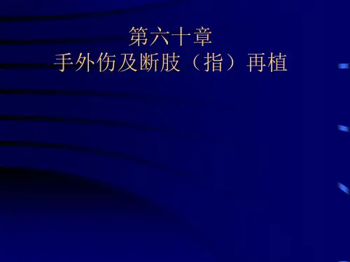 外科学第八版第60章手外伤及断指再植