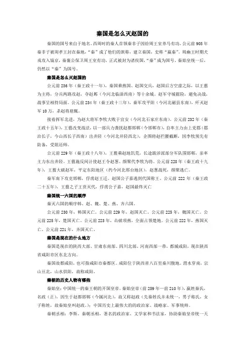 秦国是怎么灭赵国的