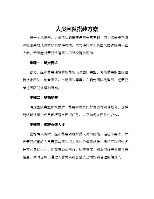 人员团队搭建方案