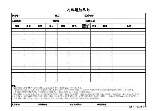 装修整装选材单