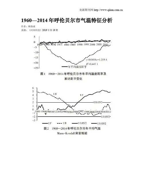 1960—2014年呼伦贝尔市气温特征分析
