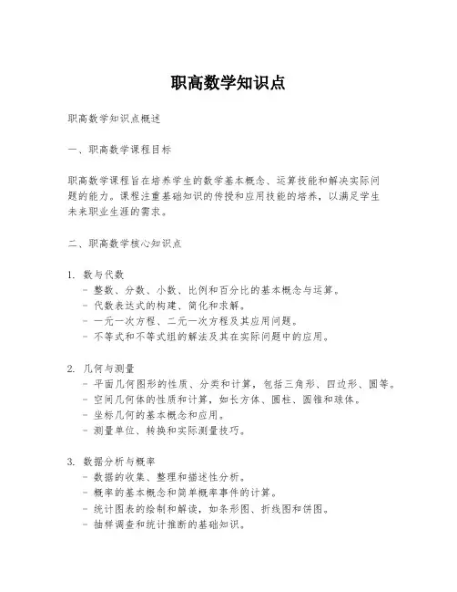 职高数学知识点