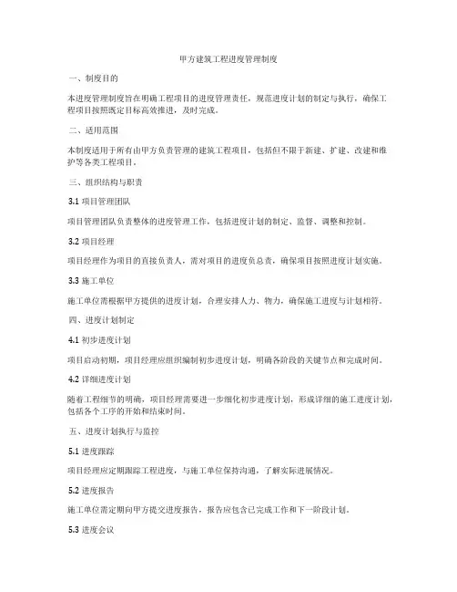 甲方建筑工程进度管理制度