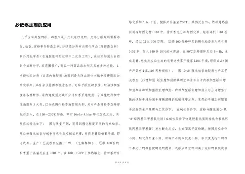 抄纸添加剂的应用  