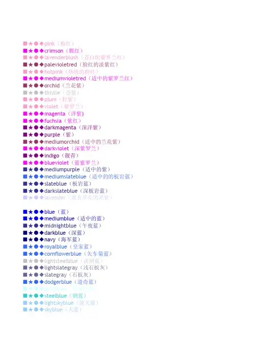 Excel图表主要颜色分类
