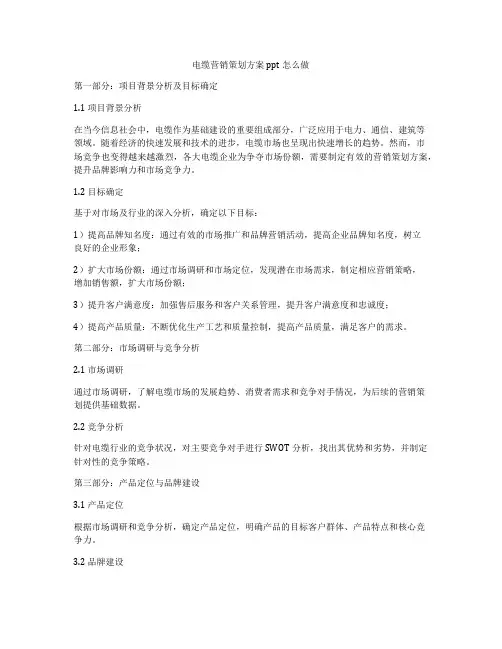 电缆营销策划方案ppt怎么做