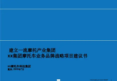 战略管理-罗兰贝格XX集团摩托车业务品牌战略项目建议书 精品