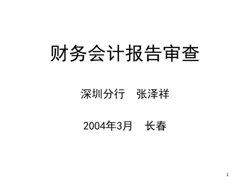 《财务会计报告审查》参考PPT