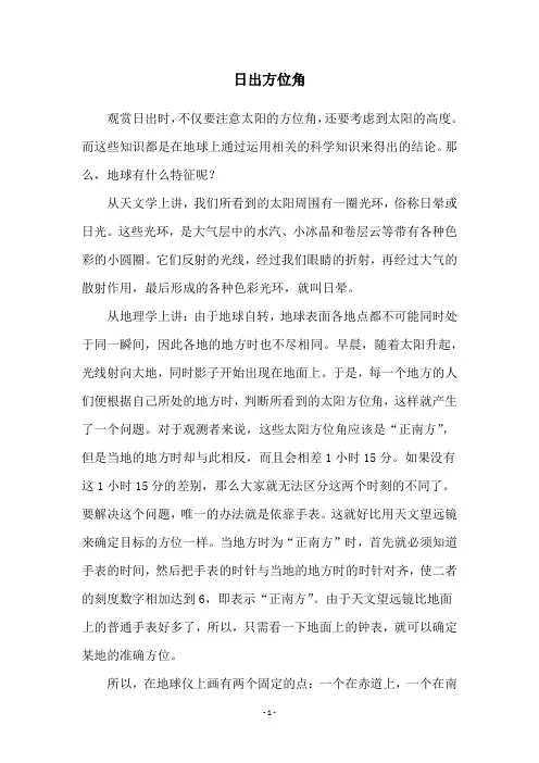日出方位角