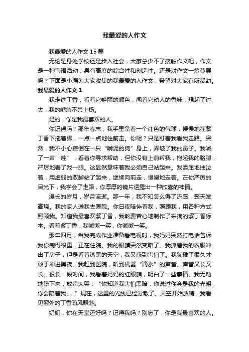我最爱的人作文
