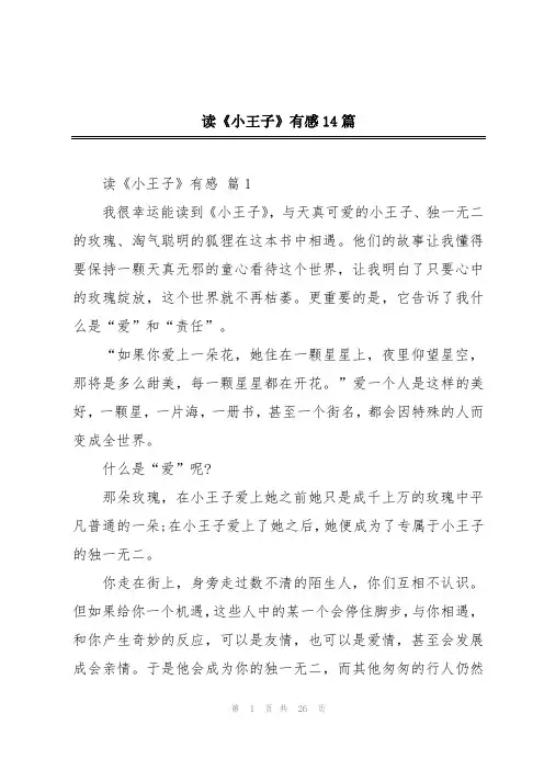读《小王子》有感14篇