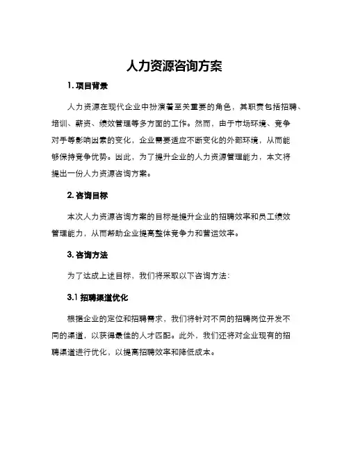 人力资源咨询方案
