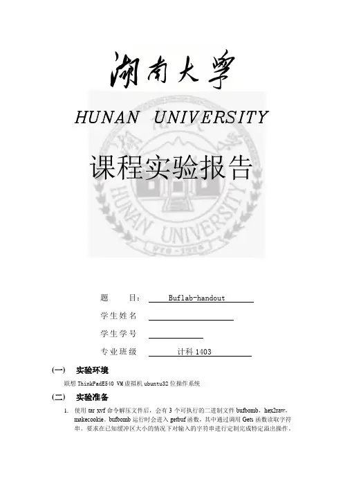 缓冲区溢出攻击实验