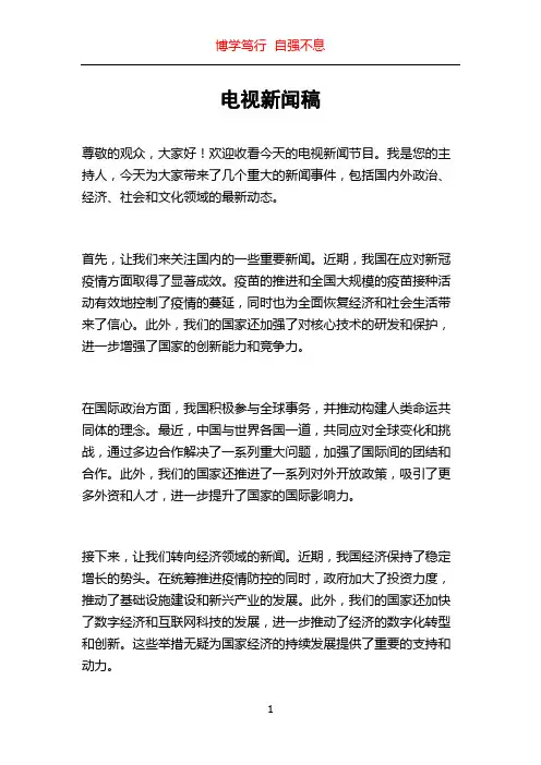 电视新闻稿