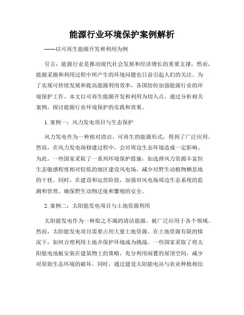 能源行业环境保护案例解析