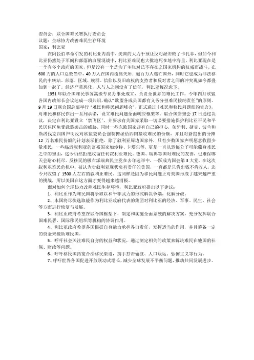 利比亚立场文件