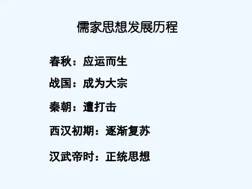 儒家思想发展历程