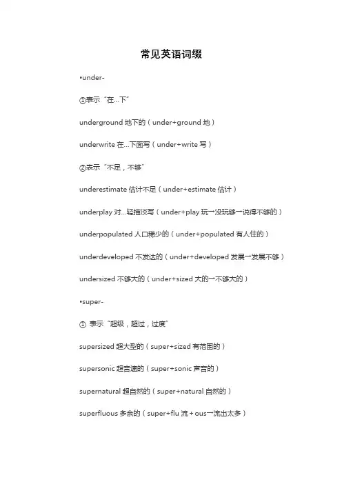 常见英语词缀