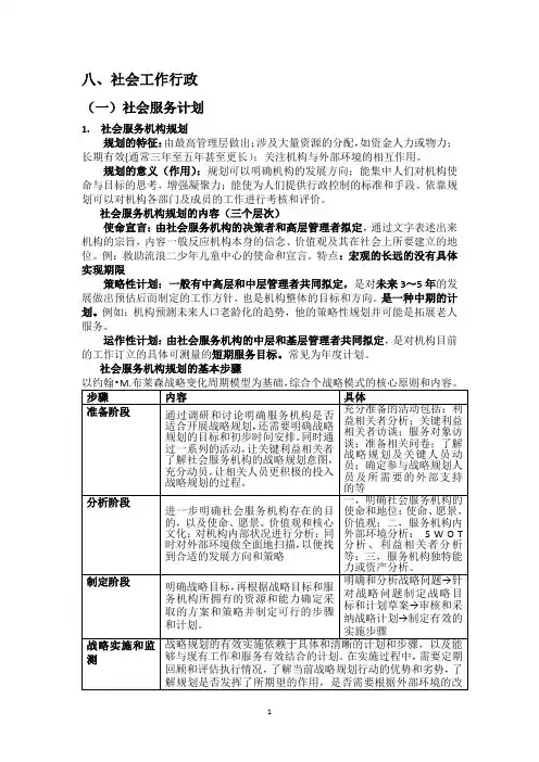 社会工作中级综合能力第八章社会工作行政