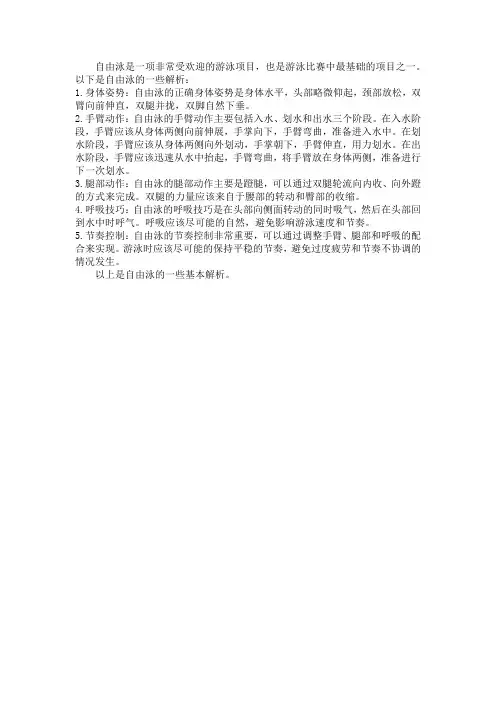 自由泳解析