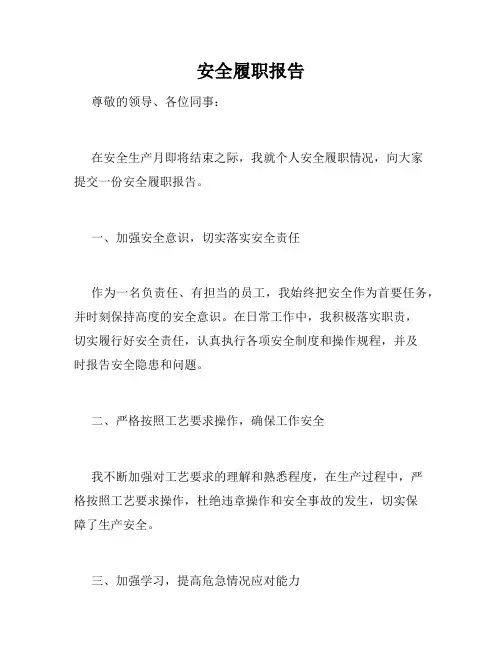 安全履职报告