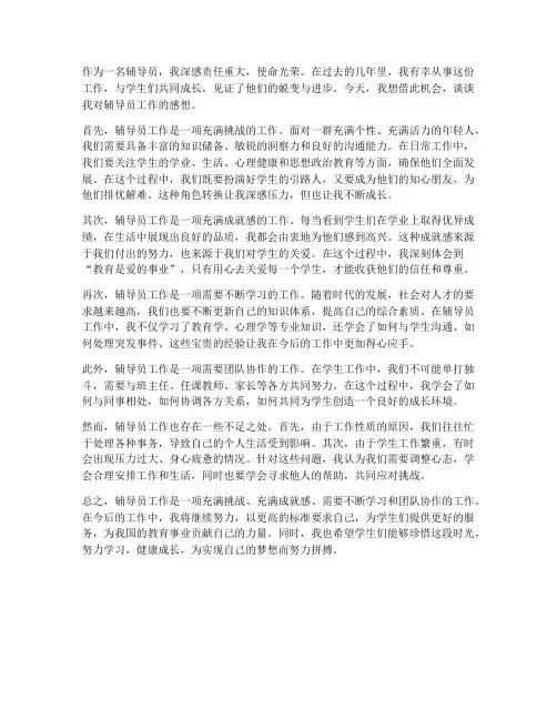 辅导员工作的感想