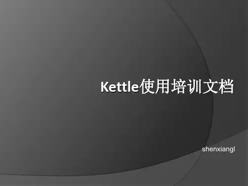 Kettle使用培训文档-PPT课件