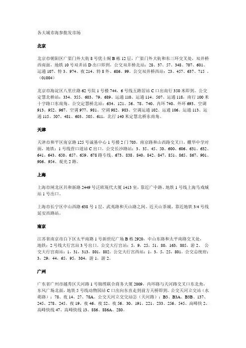 各大城市海参批发市场