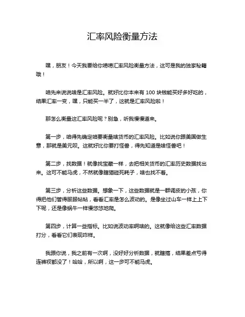 汇率风险衡量方法