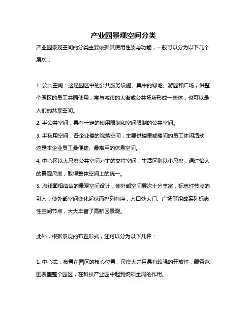 产业园景观空间分类