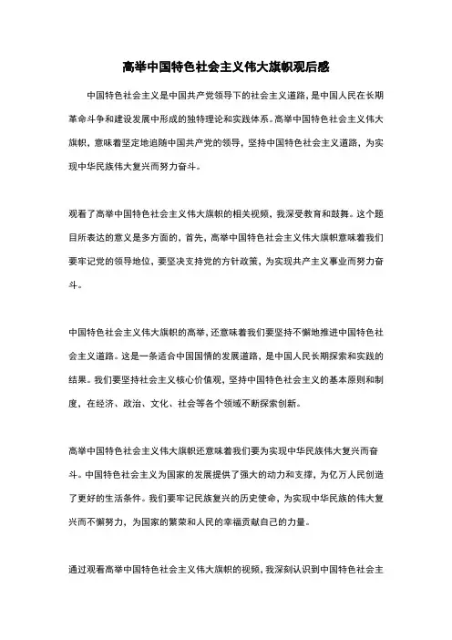 高举中国特色社会主义伟大旗帜观后感