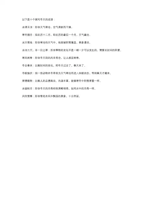 描写冬的成语