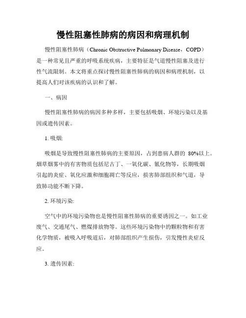 慢性阻塞性肺病的病因和病理机制