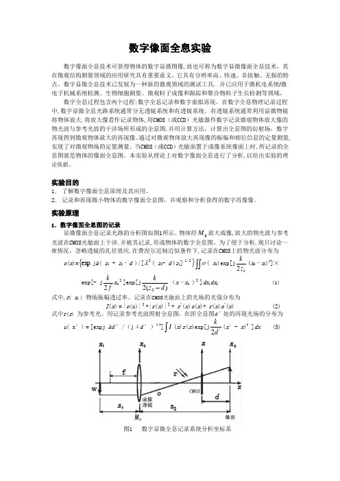 数字像面全息实验