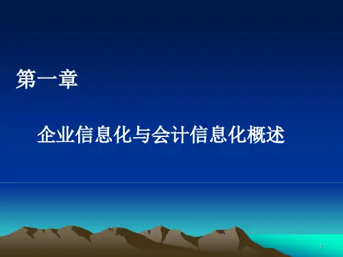 第1章 企业信息化与会计信息化概述《会计信息系统》PPT课件