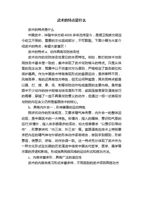 武术的特点是什么