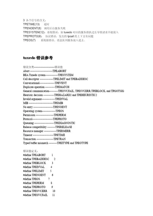 tuxedo错误