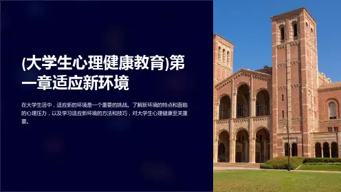 (大学生心理健康教育)第一章适应新环境