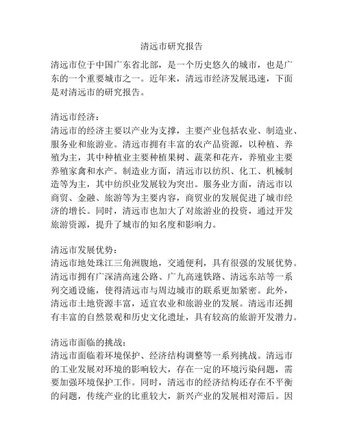 清远市研究报告