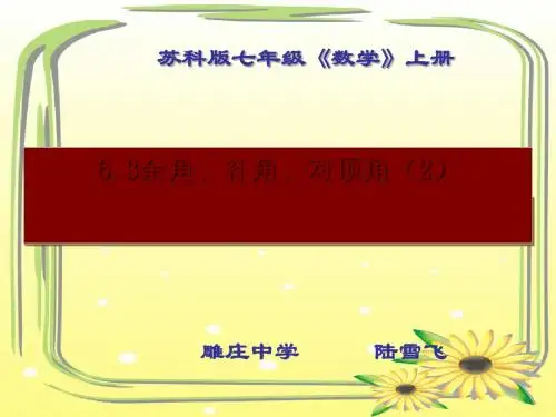 余角、补角、对顶角ppt1 苏科版
