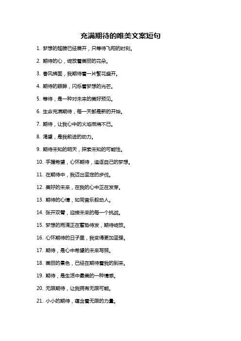充满期待的唯美文案短句