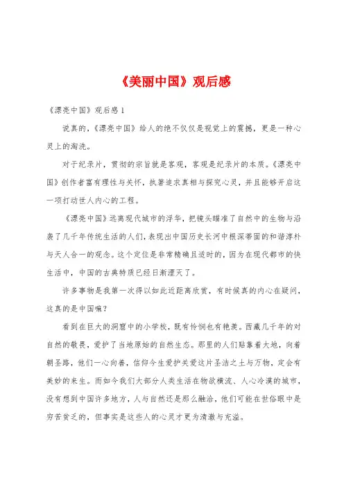 《美丽中国》观后感