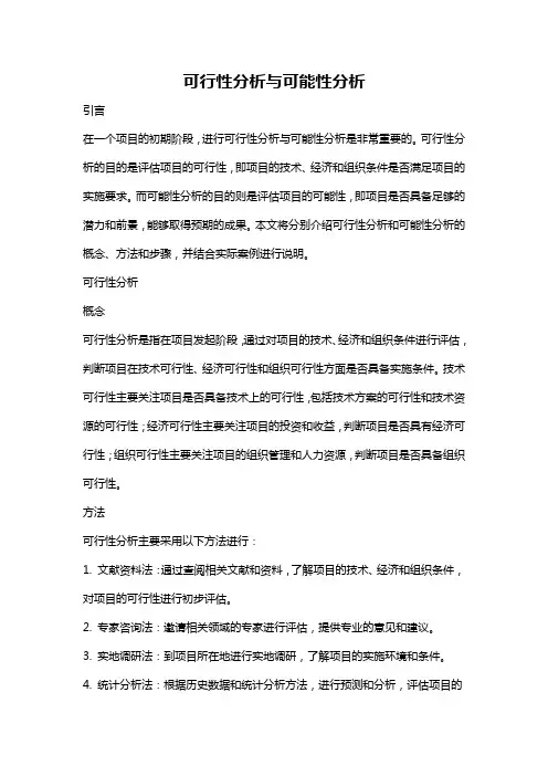 可行性分析与可能性分析