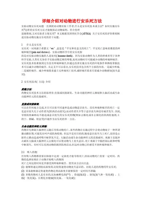 详细介绍对动物进行安乐死方法