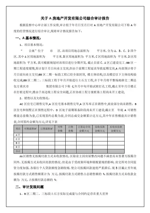 房地产综合审计报告
