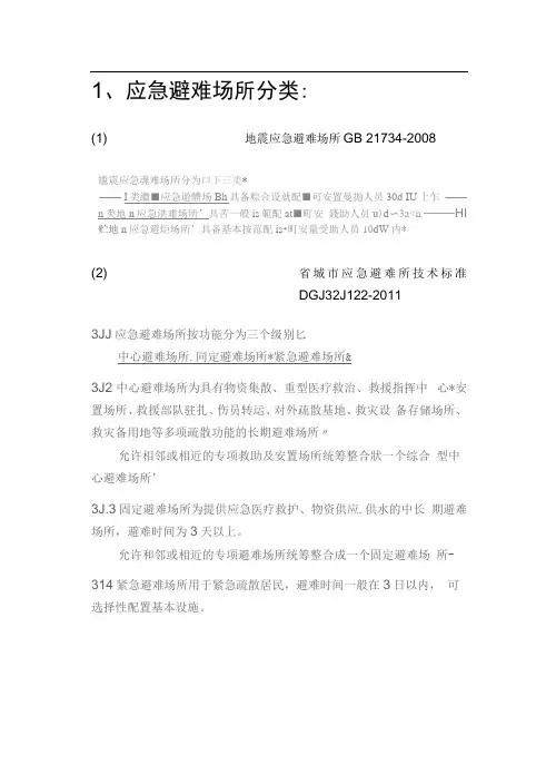 应急避难场所_相关规范整理